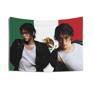 Stray Kids Felix Mexico Flag Banner, Skz 2024 Tour Kpop Flag, Stray Kids Members Merch, Gift Ideas for Stays, Birthday Gift & Concert Merch