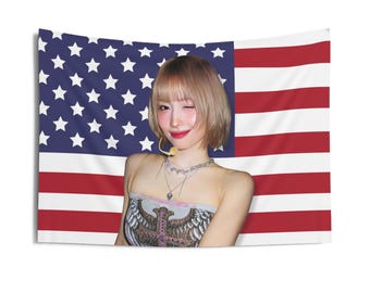 Twice Momo Cowgirl American Flag Tapestry: Kpop Concert Banner - Etsy