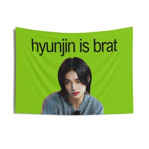 Skz Hyunjin Brat Concert Banner, Stray Kids Hyunjin Kpop Flag, Skz Tour Merch, Gift Ideas for Stays, Birthday Gift & Concert Merch