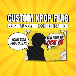 Banner personalizado de Kpop Lock In Concert, bandera personalizada de Kpop, merchandising de la gira 2025 de FanMade, ideas de regalo para fans del Kpop, regalos de cumpleaños y merchandising de conciertos