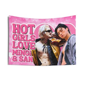Ateez Mingi San Abs Hot Girls Concert Banner, Ateez Members Kpop Flag, Ateez Members Merch, Gift Ideas Atiny, Birthday Gift & Concert Merch