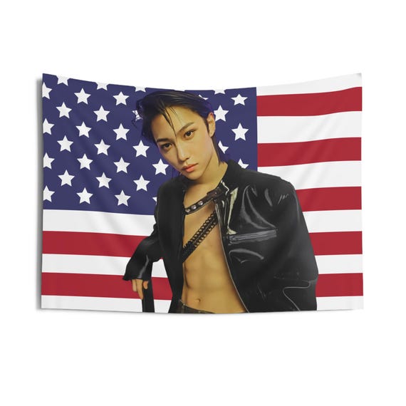 Skz Felix Abs Flag Banner, Stray Kids Felix Kpop American Flag