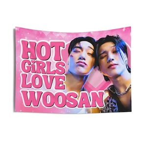 Striscione del concerto delle Ateez Woosan Hot Girls, bandiera Kpop delle Ateez Wooyoung San, gadget dei membri delle Ateez, idee regalo Atiny, regali di compleanno e gadget del concerto