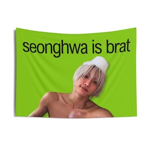 Ateez Seonghwa Bath Brat Flag Banner, Ateez Members Kpop Flag, Ateez Tour 2025 Merch, Gift Ideas for Atiny, Birthday Gift & Concert Merch