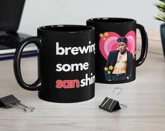 Ateez San Abs Black Mug, Ateez Members Y2k Kpop Mug, Ateez 2025 Tour Merch, Gift Ideas for Atiny, Birthday Gift & Fan Merch