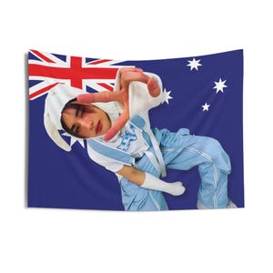 Skz Hyunjin Bunny Australia Flag, Stray Kids Chan Kpop Flag, Stray Kids Tour 2024 Merch, Gift Ideas for Stays, Birthday Gift & Concert Merch