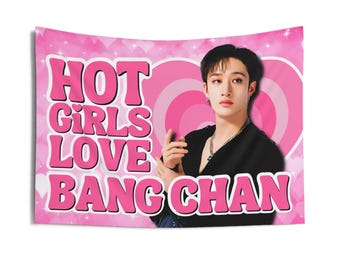SKZ Bang Chan Hot Girls Concert Banner, Stray Kids Members Kpop Flag, Skz Members Merch, Gift Ideas for Stays, Birthday Gift & Concert Merch