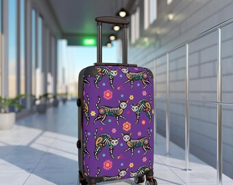 Colorful Cat Skeleton Suitcases for Pet Lovers, Travel Luggage, Fun Vacation Gear, Unique Gift Idea, Carry-On