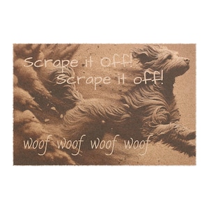 Funny Dog Doormat, Cute Pet Welcome Mat, Scrape it Off Entry Rug, Dog Lover Gift, Home Decor for Pet Owners