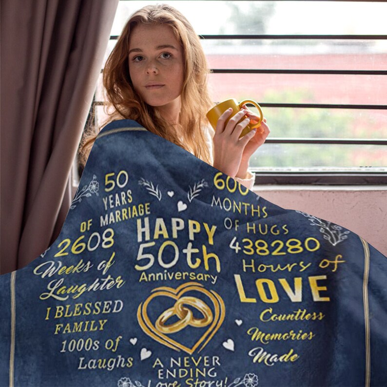 Custom 50th Anniversary Blanket Gifts 50th Golden Wedding Etsy