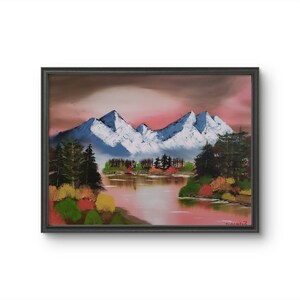 Autumn Fantasy II Oil Painting, A Bob Ross Recreation