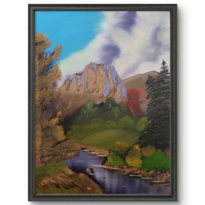 Pretty Autumn Day I Oil Painting, A Bob Ross Recreation