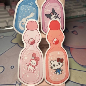 Kawaii Ramune Stickers | HiKitty  OurMelody Kuromee Cinnaminroll Stickers