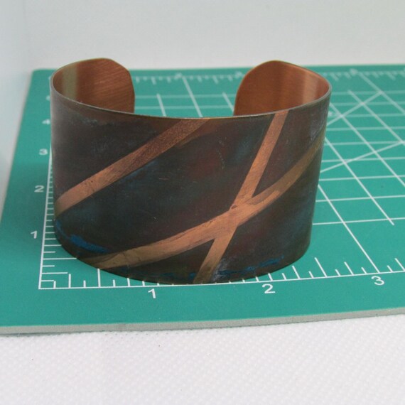 Vintage Boho  Rustic Look Solid Copper Cuff Brace… - image 11