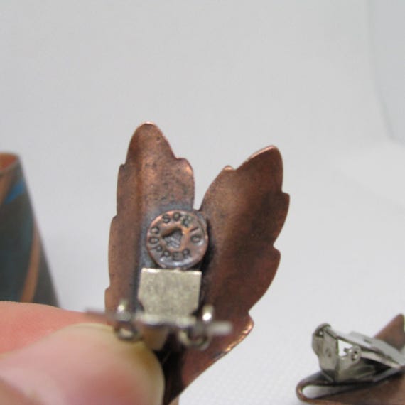 Vintage Boho  Rustic Look Solid Copper Cuff Brace… - image 8