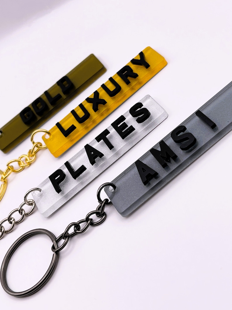 Luxury Personalised Number Plate Keyring, Customised Number Plate