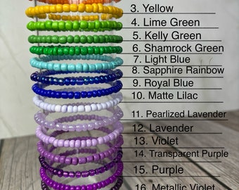 Customizable Bead Stretch Bracelets - 35 Color Choices! Name | School Spirit | Friendship | Letter Beads