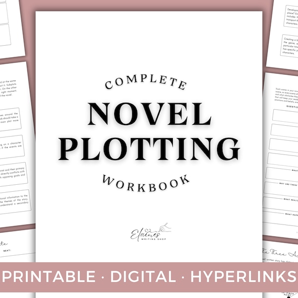 Novel Plotting Workbook for Novel Planning Digital Novel Planner for Novel Writing Planner Worksheets for Novel Printable Writer Workbook