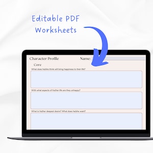 Character Development Workbook Editable Character Profile Novel Writing ...