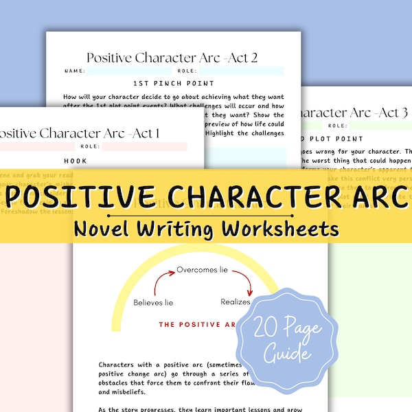 Character Development Worksheets Editable Character Building Novel Writing Workbook Character Profile Printable Character Arc Novel Planner