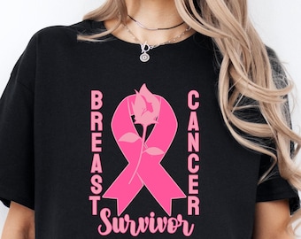 Camiseta de superviviente de cáncer de mama, camiseta de esperanza contra el cáncer de mama, camiseta de concientización sobre el cáncer de mama, camiseta de lazo rosa, regalos contra el cáncer, regalo navideño