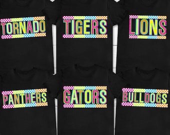 School Mascot T-Shirt, Custom Mascot School Tees, School Spirit Shirt, Team Name Shirts, Personalized School Team Name Shirts, Teacher Shirt