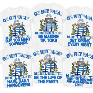 Family Vacation T-Shirt, Greece Vacation Trip 2024, Greece Cruise Tee, Matching Vacation Shirt, Vacay Crew Tee, Friend Trip Tee,Vacation Gif