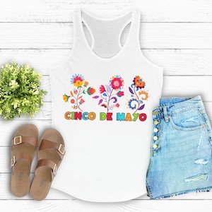 Cinco De Mayo Flower T- Shirt, Womens Cinco De Mayo Shirt, Mexican Flower Tee, Mexican Fiesta Shirt,  Flower Lover Shirt, Cinco de Mayo Gift