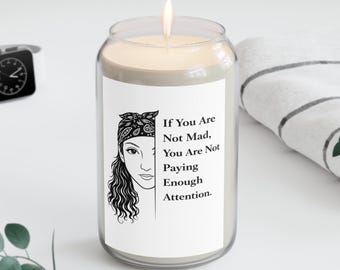 Vela de soja / Frase "Si no estás loco", Vainilla, Especias reconfortantes, Brisa marina