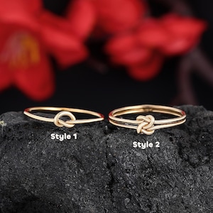 Love Knot Ring, Tie the Knot Ring, Tight Knot Solid Gold Ring, Delicate Plain Gold Ring, Dainty Promise Jewelry, Minimalist Bridesmaid Gift