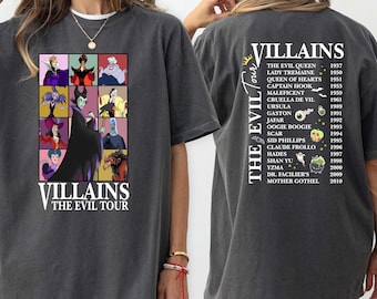 Villains Evil Tour Disney Comfort Colors Shirt, Disney Evil Queens Tee, Retro Disney Villains Characters Shirt, Evil Friend Matching