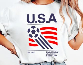 Comfort Colors®USA Soccer Club Shirt, Est 1913 T-Shirt, Football Fann Tee, Game Day Shirt, Summer Soccer Celebration Shirt