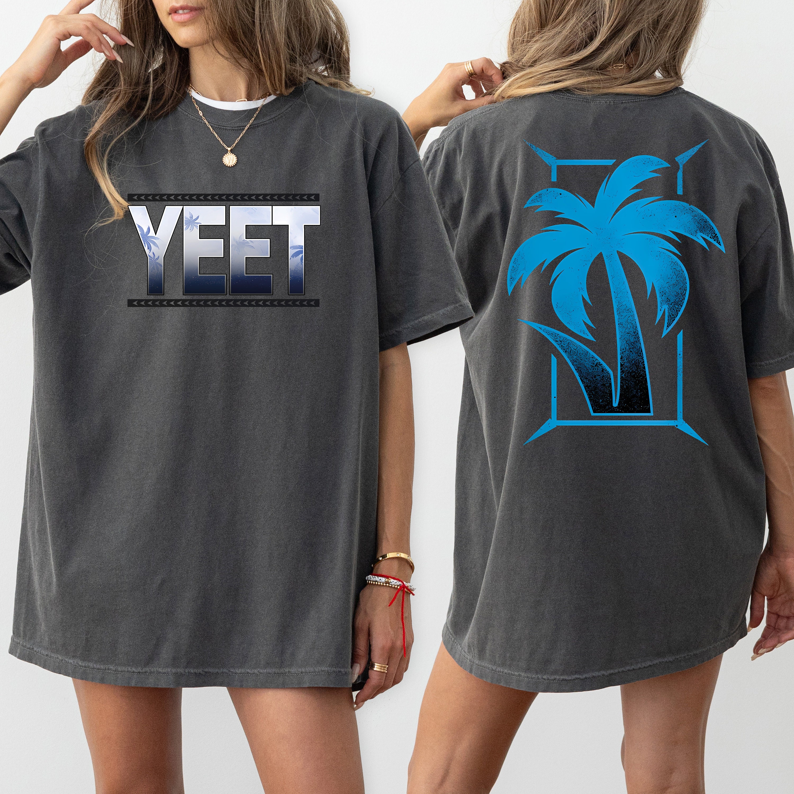 IVE 着用[ ZIZEMUSEUM] V LINE SPORTY T-SHIRTS (2 color) Comfort Colors® Two Sided Jey Uso Yeet Tees - Yeet Quotes