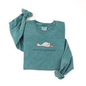 Embroidered Silly Goose Shirt Comfort Colors Overstimulated Shirt Meme Shirt Just A Silly Goose Shirt Funny overstimulated frog, overstimulated goose, overstimulated shirt, silly goose shirt, funny humor shirt, sarcasm shirt, funny goose shirt, got too silly shirt, funny goose gift, embroidered goose, silly goose meme, funny meme shirt, silly goose crewneck