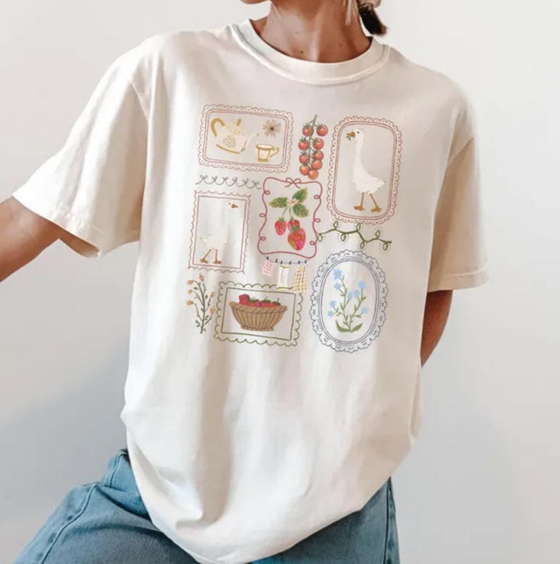 Comfort Colors® Cottagecore Shirt, Goose Shirt, Gardening Shirt, Summer Spring Shirt, Gift for Her gardening shirt, gardening tee, garden shirt, plant lover shirt, goose shirt, goose tee, silly goose shirt, cottage core shirt, cottagecore shirt, gardening gift, plant lover gift, spring shirt, summer shirt