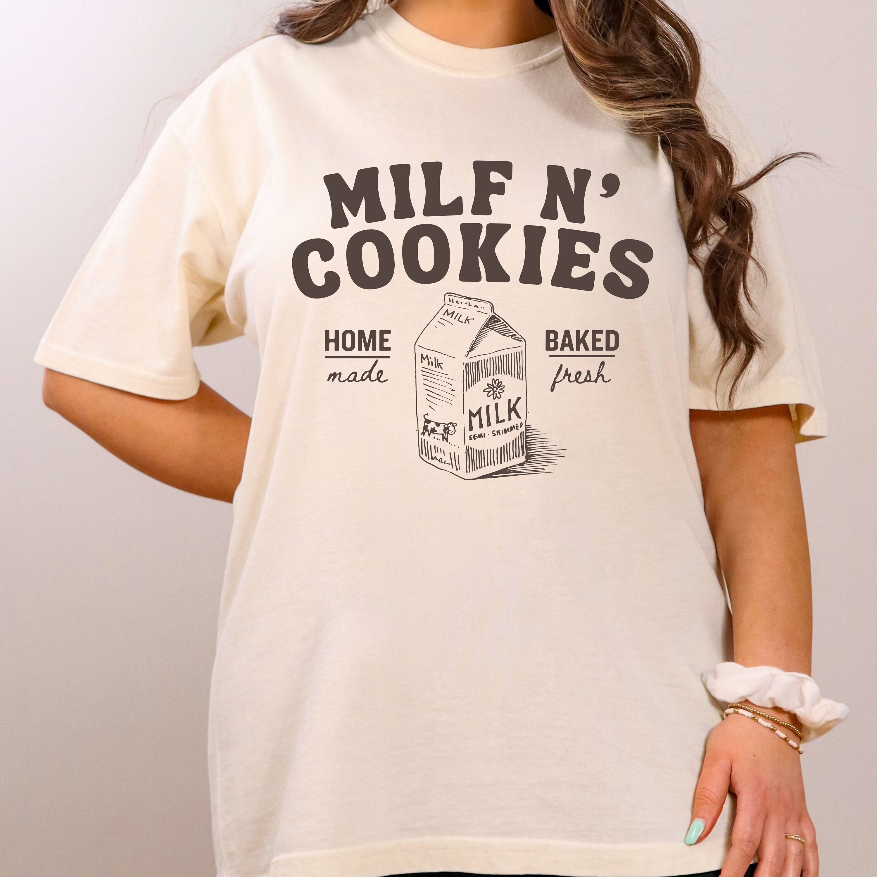Funny Mom Comfort Colors Shirt, Milf N' Cookies Stay at Home Shirt