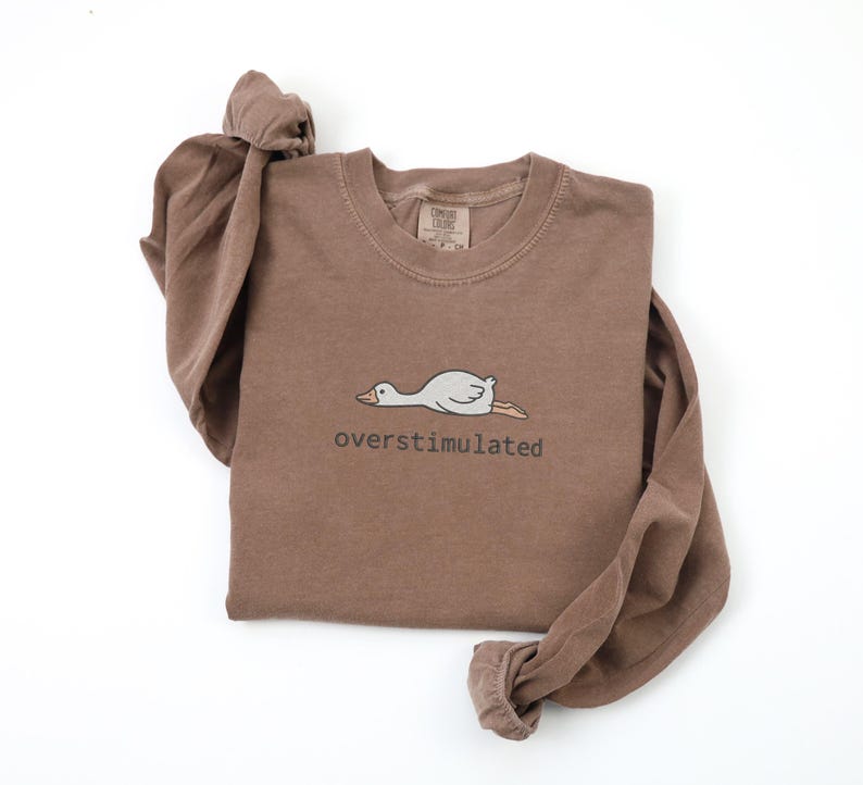Embroidered Silly Goose Shirt Comfort Colors Overstimulated Shirt Meme Shirt Just A Silly Goose Shirt Funny overstimulated frog, overstimulated goose, overstimulated shirt, silly goose shirt, funny humor shirt, sarcasm shirt, funny goose shirt, got too silly shirt, funny goose gift, embroidered goose, silly goose meme, funny meme shirt, silly goose crewneck