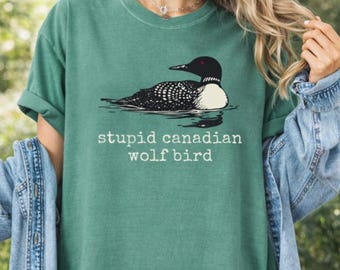 Comfort Colors Stupid Canadian Wolf Bird Shirt, Heated Rivalry Tee, Hockey Fan Shirt, Gay Sport Shirt, Team Spirit Graphic Design