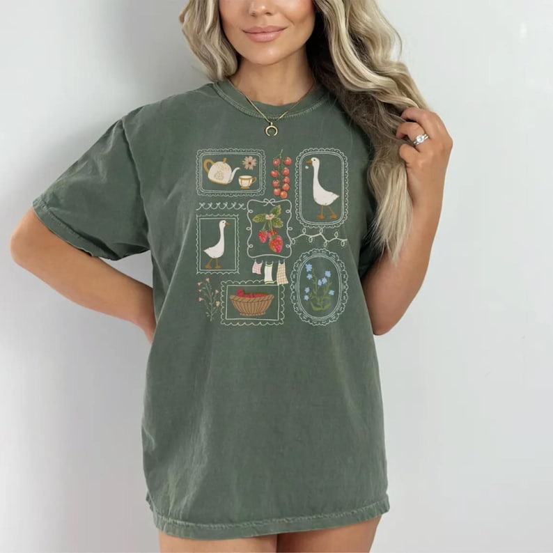 Comfort Colors® Cottagecore Shirt, Goose Shirt, Gardening Shirt, Summer Spring Shirt, Gift for Her gardening shirt, gardening tee, garden shirt, plant lover shirt, goose shirt, goose tee, silly goose shirt, cottage core shirt, cottagecore shirt, gardening gift, plant lover gift, spring shirt, summer shirt