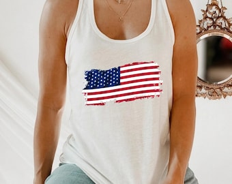 USA Flag Tank Top, USA Tank, 4th of July Tank, Patriotic Tank Top, American Flag Tank, USA Shirt Gift, Red White Blue Tank