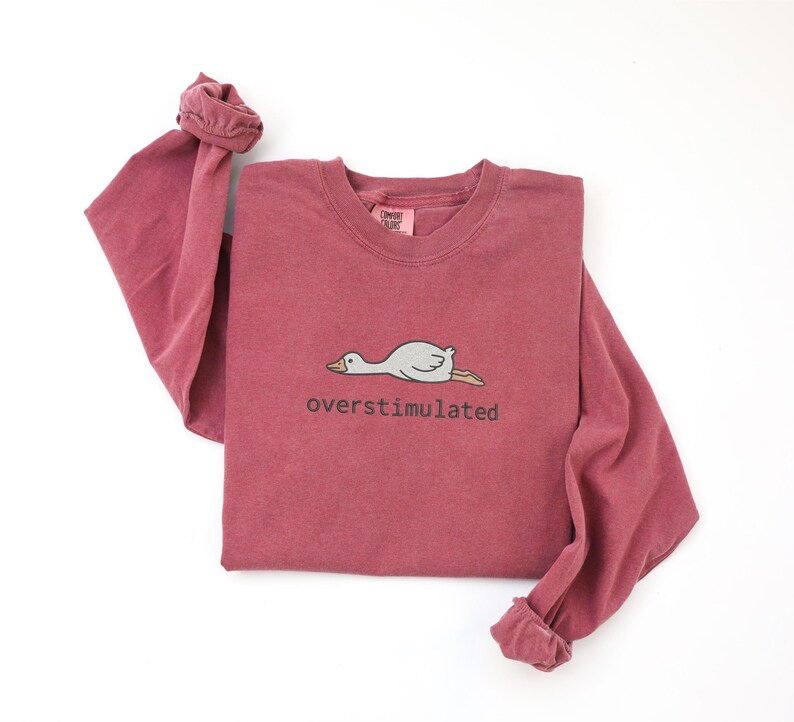 Embroidered Silly Goose Shirt Comfort Colors Overstimulated Shirt Meme Shirt Just A Silly Goose Shirt Funny overstimulated frog, overstimulated goose, overstimulated shirt, silly goose shirt, funny humor shirt, sarcasm shirt, funny goose shirt, got too silly shirt, funny goose gift, embroidered goose, silly goose meme, funny meme shirt, silly goose crewneck