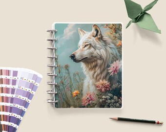 Wolf / Spring / Happy Planner Cover / Customizable / Disc Bound Planner Cover / Planner Supplies / Custom Planner