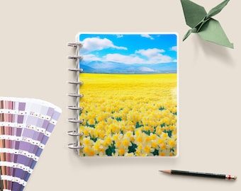 Spring / Yellow Flowers / Happy Planner Cover / Customizable / Disc Bound Planner Cover / Custom Planner