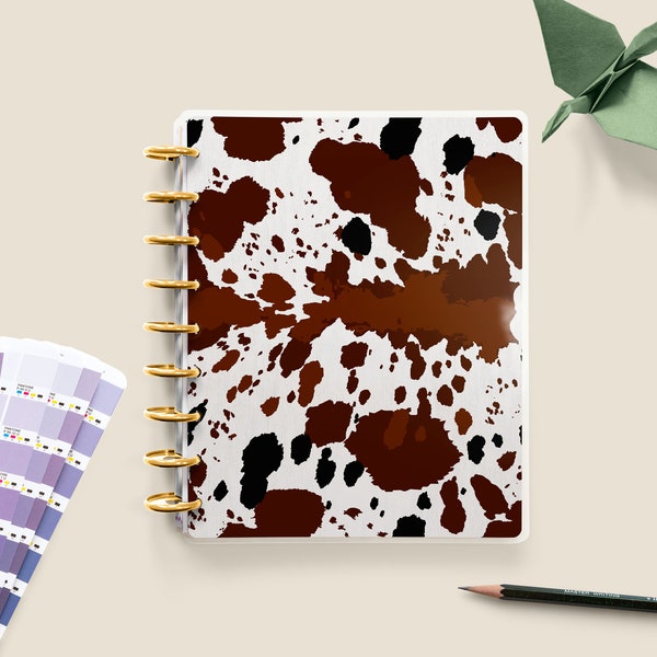 Cow Print / Happy Planner Cover / Customizable / Disc Bound Planner Cover / Planner Supplies / Custom Planner