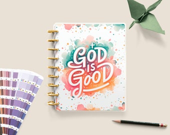 God Is Good Planner Cover, Christian Discbound Cover