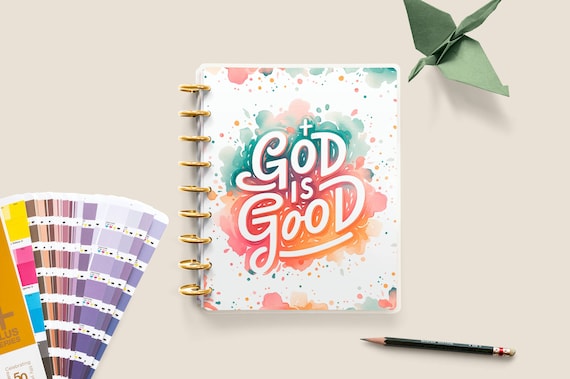 God Is Good Planner Cover, Christian Discbound Cover