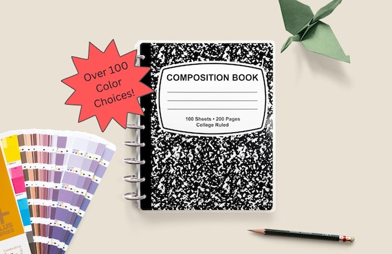 Customizable Composition Book Cover, Disc Bound, Teacher Planner
