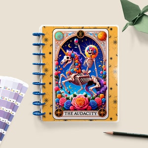 Tarot / La Audacia / Divertido / Portada de planificador feliz / Portada de Erin Condren / Personalizable / Portada de planificador encuadernada en disco / Planificador personalizado