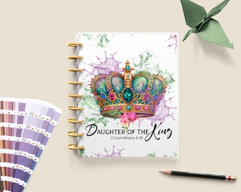 Daughter of the King Planner Cover, Christian, Customizable Disc Bound