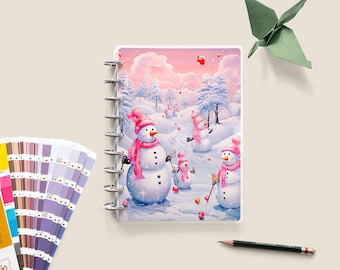 Snowman / Christmas / Happy Planner Cover / Customizable / Disc Bound Planner Cover / Planner Supplies / Custom Planner